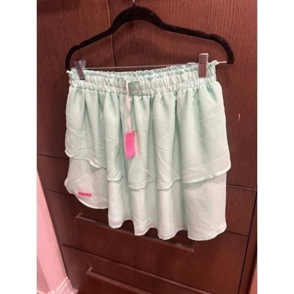 Simply Southern mint green stretchy ruffle skirt size XL NWT
